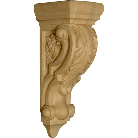 9 X 3 X 3 1/2 Venice Corbel With Acanthus Leaves In White Oak